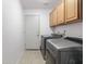 Functional laundry room with modern washer and dryer and ample storage space at 10909 W Frier Dr, Glendale, AZ 85307