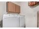 Functional laundry room equipped with modern washer and dryer units for convenience at 15691 W Arbor Trl, Surprise, AZ 85374