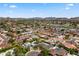 An aerial view of a neighborhood highlighting the lush greenery, neighborhood streets and nearby mountains at 211 W Braeburn Dr, Phoenix, AZ 85023