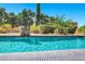Lush landscaping around the pool adds a touch of serenity and natural beauty at 2300 E Sanoque Ct, Gilbert, AZ 85298