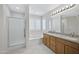 Bright bathroom featuring a soaking tub, separate shower, and double sink vanity at 2831 W Margy Ct, Phoenix, AZ 85017