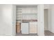 Convenient wet bar with sink, mini-fridge, and storage, inside closet at 3001 E Winchcomb Dr, Phoenix, AZ 85032