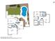 Overhead floor plan showcases home's layout and backyard pool, covered patio, and multiple bedrooms at 780 S Lagoon Dr, Gilbert, AZ 85233