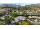 Areal view of neighborhood showcasing lush landscaping, mature trees, with mountain views in the distance at 9829 N 49Th Pl, Paradise Valley, AZ 85253