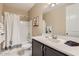 Nicely decorated bathroom features a shower-tub combo and a single sink vanity at 13811 W Paso Trl, Peoria, AZ 85383