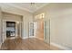 Versatile office features French doors and a built-in wet bar at 1507 E Treasure Cove Dr, Gilbert, AZ 85234