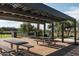 Shaded community patio with picnic tables and seating, perfect for outdoor gatherings and relaxation amidst green spaces at 2024 W Trotter Trl, Phoenix, AZ 85085