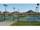 Scenic pickleball courts with mountain views, surrounded by lush green grass at 2024 W Trotter Trl, Phoenix, AZ 85085