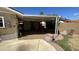 Covered back patio with view of desert landscaped yard at 2137 W Del Campo Cir, Mesa, AZ 85202