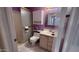 Another view of the cozy bathroom, featuring decorative mirror and sink at 2137 W Del Campo Cir, Mesa, AZ 85202