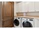 Well-organized laundry room with modern appliances and plenty of storage space at 2211 E Camelback Rd # 1203, Phoenix, AZ 85016