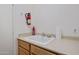 Practical utility sink area with cabinetry, countertop, and fire extinguisher at 22231 N 51St St, Phoenix, AZ 85054