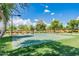 Outdoor basketball court features a green surface, benches, and lighting in a well-maintained community park at 26071 W Sequoia Dr, Buckeye, AZ 85396