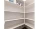 A bright walk-in pantry is showcased with ample storage space on multiple shelves perfect for organizing groceries at 26860 N 102Nd Ln, Peoria, AZ 85383