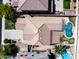 Stunning aerial view of a single-Gathering home featuring a private backyard pool at 29339 N 67Th Ave, Peoria, AZ 85383