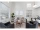 Inviting living space with stylish decor, high ceilings, and contemporary furniture at 4030 E Prickly Pear Trl, Phoenix, AZ 85050