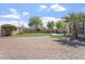 Expansive backyard featuring lush lawn, mature trees, and brick patio at 4589 N 154Th Ave, Goodyear, AZ 85395