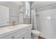Well-lit bathroom with white subway tile shower, modern vanity, and neutral decor at 4589 N 154Th Ave, Goodyear, AZ 85395