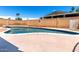 Backyard swimming pool with a deck and privacy fence under a sunny blue sky at 9227 N 36Th Dr, Phoenix, AZ 85051