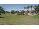 Expansive community park with lush green grass, mature trees, and flowering bushes at 12503 W Vista Paseo Dr, Litchfield Park, AZ 85340