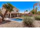 This private backyard features a refreshing pool, covered patio, and ample space for outdoor enjoyment at 13270 N 93Rd Way, Scottsdale, AZ 85260