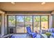 Covered patio featuring views of the backyard and outdoor furniture at 16042 W Shaw Butte Dr, Surprise, AZ 85379