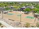 Aerial view of a well-maintained basketball court within the community, providing recreational opportunities for residents at 16861 N 106Th Way, Scottsdale, AZ 85255