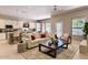 Open concept living room featuring a modern kitchen, comfortable seating and stylish decor at 16861 N 106Th Way, Scottsdale, AZ 85255