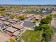 An aerial view of a well-planned community with homes, green spaces and convenient cul-de-sac layouts at 17613 N 114Th Ln, Surprise, AZ 85378