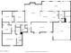 Black and white floor plan with measurements to show the layout of the house, including bedrooms, living areas, and garage at 2259 E Ivy St, Mesa, AZ 85213