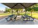 Covered community picnic area featuring tables, benches, and a grill at 2259 E Ivy St, Mesa, AZ 85213