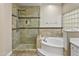 Bathroom featuring a large walk in shower and a luxurious soaking tub at 7340 W Bronco Trl, Peoria, AZ 85383