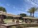 Community park area with stone pergola and park benches at 913 W Leadwood Ave, Queen Creek, AZ 85140