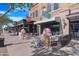 Restaurant's appealing outdoor patio and storefront featuring decorative ice cream cones on a sidewalk setting at 1049 N Monterey St, Gilbert, AZ 85233