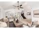 Expansive living room with high ceilings, statement staircase and elegant decor at 12853 E Yucca St, Scottsdale, AZ 85259