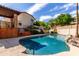Backyard pool with lush landscaping offering a private outdoor oasis at 12853 E Yucca St, Scottsdale, AZ 85259