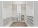 Well-organized walk-in closet with custom white shelving, storage solutions, and plush neutral carpet at 17376 W Via De Luna Dr, Surprise, AZ 85387