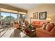 Bright living room features large windows and cozy seating arrangement, with a colorful rug tying it together at 24158 N 78Th Pl, Scottsdale, AZ 85255