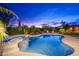 Beautiful pool and spa area with desert landscaping and mountain views at 31900 N 127Th Ln, Peoria, AZ 85383