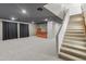 View of a finished basement featuring bar, home theater, carpet floors, recessed lights, and neutral paint at 3410 E Inglewood Cir, Mesa, AZ 85213