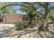 Charming desert home with meticulously landscaped front yard featuring desert plants, trees, and privacy wall at 34221 N Boulders Pkwy, Scottsdale, AZ 85266