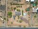 A bird's-eye view of the property shows the home layout, solar panels, and desert landscaping on an irregular lot at 37414 N 17Th Ave, Phoenix, AZ 85086