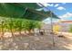 Covered outdoor seating area with mature trees and greenery at 37414 N 17Th Ave, Phoenix, AZ 85086