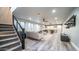 Finished basement with a large seating area, bar, and game area at 4281 S Iowa St, Chandler, AZ 85248