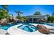 Beautiful pool and spa with a rock waterfall feature and swim up bar at 4281 S Iowa St, Chandler, AZ 85248