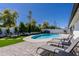 Inviting backyard pool with surrounding lounge chairs and artificial turf perfect for outdoor relaxation at 6413 E Parkview Dr, Scottsdale, AZ 85257