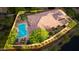 Private backyard oasis with a sparkling pool, putting green, lush landscaping, and ample space for entertaining at 2038 W Whisper Rock Trl, Phoenix, AZ 85085