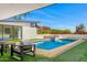 Backyard with a pool, patio, and mountain views at 4218 E Palo Verde Dr, Phoenix, AZ 85018
