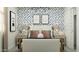Vibrant bedroom featuring playful lightning bolt wallpaper, a cozy bed and complementary decor at 4748 E Amethyst Ln, San Tan Valley, AZ 85143