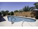 Refreshing backyard pool surrounded by lush landscaping and privacy wall at 880 W Moon Shadow Dr, Casa Grande, AZ 85122